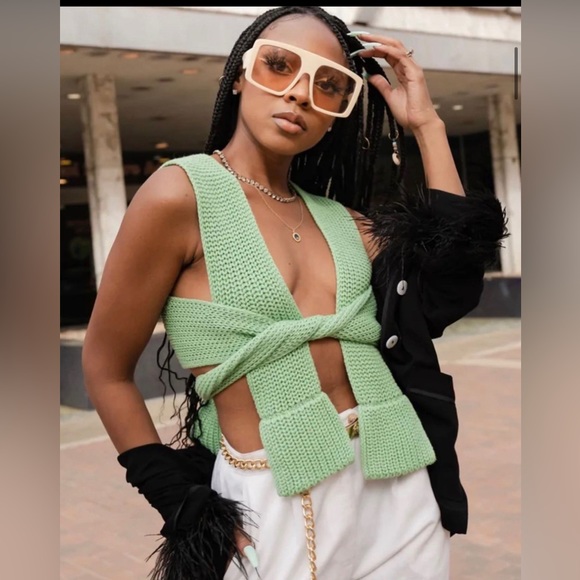 Lilac Convertible Wrap tie Sweater. Size SMALL. NWOT - Picture 6 of 8